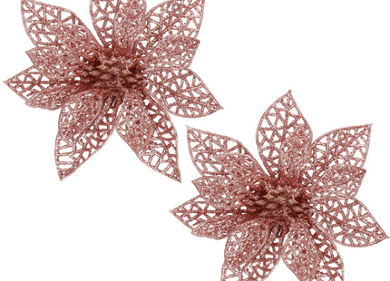 Kerstboomhanger | Met Clip | Ster van Bethlehem | Roze Glitter | 11 Cm