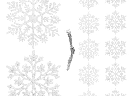 Kerstversiering | Kerstdecoratie voor binnen | Kersthanger | Sneeuwvlokken | Kunststof | 12 Stuks | 9/10 cm