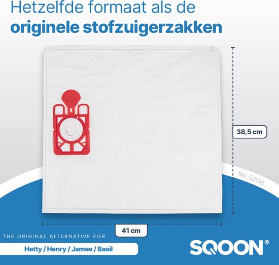 SQOON® - Stofzuigerzakken geschikt voor Numatic Henry, Hetty, James en PPR-240 | NVM 1CH | Model 604015 - 10 stuks