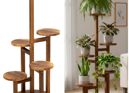 Plantenstandaard - Bloemenstandaard - Bloementrap - Hout - 6 - Laags - 87 Cm - 25 Kg
