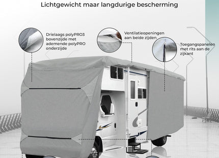 Camperhoezen - Caravanhoes - Caravan beschermhoezen - Waterdicht - UV-bestendig - 4 Laags - 6,60 x 2,35 x 2,75 M - (170g/m²)