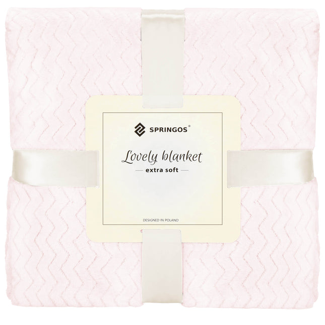 Plaid | Sprei | Bankdeken | Deken | 130 x 180 cm | Pluche | Poeder Roze