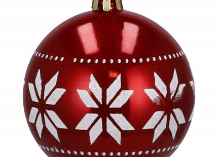 Kerstballen | 30 Stuks | 5 cm | Rood/Wit