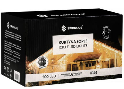 IJspegel Verlichting | 20 m + 2.5 m Snoer | 500 LED | Multicolor | Koppelbaar | Flash