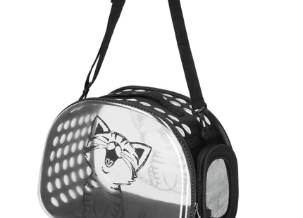 Reismand - Huisdier Transporttas - Draagbaar - Reistas - Zwart/Transparant - 42 x 26 x 32 cm