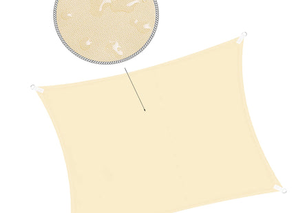 Schaduwdoek | Zonnezeil | Rechthoekig  | 4 x 3 m | 90% Schaduw | Crème | 160 g/m2 |  Polyethyleen