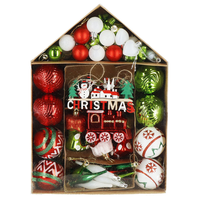 Kerstballen | Kerstdecoratieset | 70 Stuks | Veelkleurig