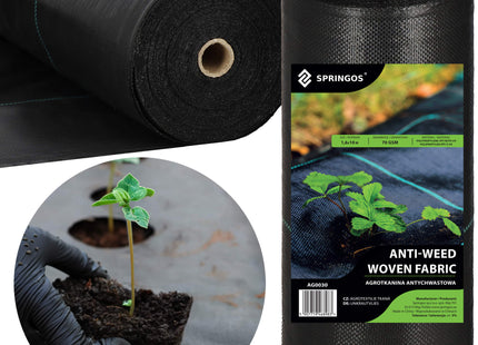 Worteldoek - Anti -Onkruid - Beschermfolie - 70g - 1,6X10 M - Zwart