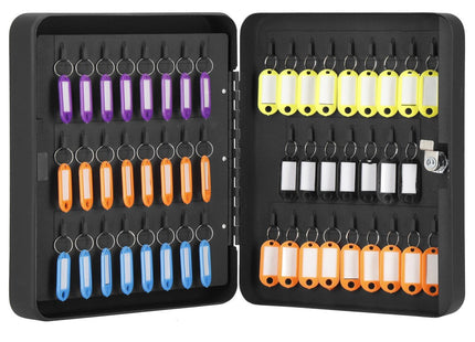 Sleutelkluis | Sleutelkast | Sleutelbox | 100 Haken | 30 x 24 x 7 cm | Zwart