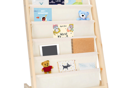 Boekenkast Kind - Hout - Linnen - 81 x 58,5 x 30 CM