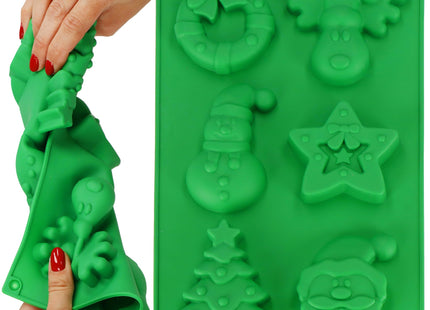Bakvorm - Uitsteekvorm- Cakevorm - Kerst - Groen - Siliconen