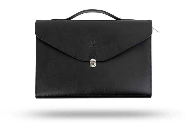 Leren Aktetas - Laptoptas - 15/16 inch - Zwart - 41 x 31 x 2,5 CM