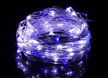 Draadverlichting Kerstboomverlichting - 100 LED - Microdraden - 9.9 M - Koel Wit/Blauw