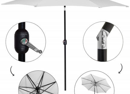 Parasol | Parasols | Kantelbaar | Met Ventilatie | Zilver | 300 cm