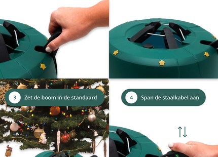 Kerstboomstandaard - Uniek Design - Extra Stevig - 5 Jaar Garantie - Groen - Tot 200 CM - Ø 32 CM