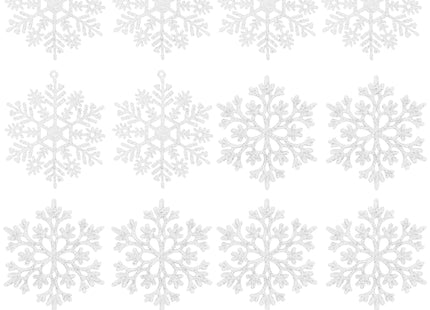 Kerstversiering | Kerstdecoratie voor binnen | Kersthanger | Sneeuwvlokken | Kunststof | 12 Stuks | 9/10 cm