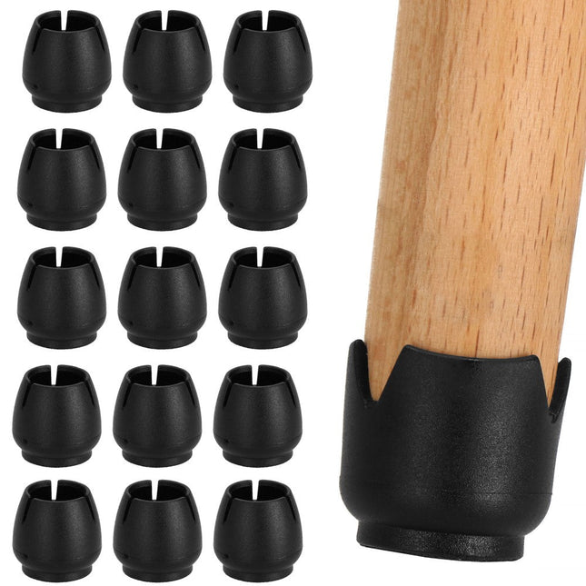 Stoelpoot Beschermers | Stoelpootdoppen | Vloerbescherming | 16 Stuks | 17-21 mm | Zwart