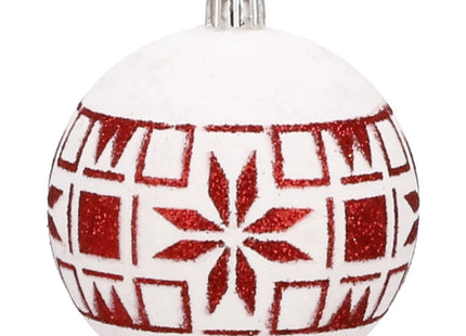 Kerstballen | 30 Stuks | 5 cm | Rood/Wit