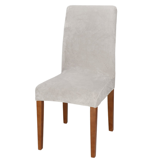 Velvet Stoelhoes - Voor Eetkamerstoelen - Met Stretch - Grijs