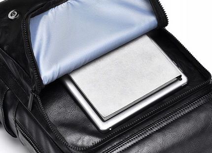 (BALT-PLC-002-02) Baltan Leren Rugzak - Backpack - Zwart - 40 X 28 X 14 CM