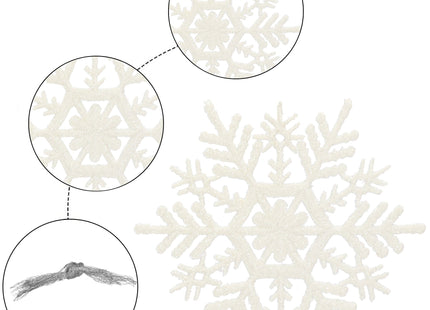 Kerstversiering | Kerstdecoratie Voor Binnen | Kersthanger | Sneeuwvlok | 10 cm | 3 Stuks
