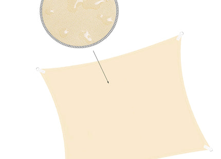Schaduwdoek | Zonnezeil | Vierkant | 3 x 3 m | 90% Schaduw | Crème | 160 g/m2