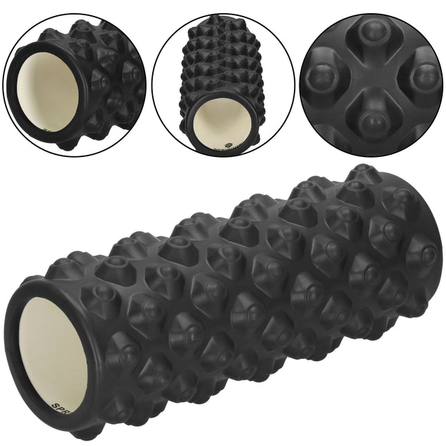 Foam Roller | Massage Roller | Trigger Point Massage | Fitness | Medium Hardheid | 33 x 10,5 cm | Zwart