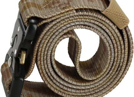 Riem - Buidel set - Polyester - Ritssluiting - Militair - camouflagegesp - Bruin - 125 cm