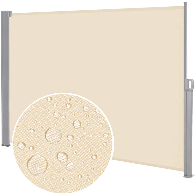 Windscherm - Tuinscherm - Oprolbaar - Waterbestendig - Staal - Aluminium - Lichtbeige - 300 X 200 CM