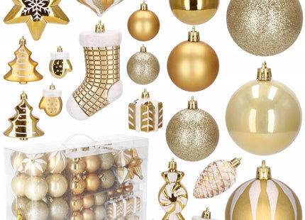 Kerstballen | 77 Stuks | Goud/Wit