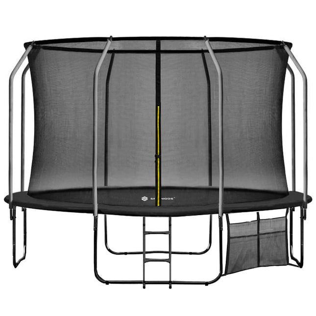 Trampoline | Trampoline met veiligheidsnet | Tuin | 365-374 cm | Zwart/Geel | Metaal
