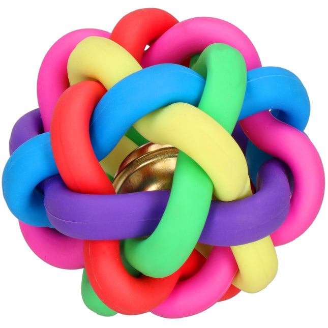 Kattenspeeltjes | Kattenspeelgoed | Hondenspeeltje | Rubber | Bal Met Bel | Multicolor | 7 cm