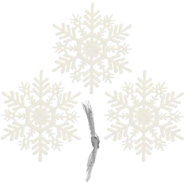 Kerstversiering | Kerstdecoratie Voor Binnen | Kersthanger | Sneeuwvlok | 10 cm | 3 Stuks