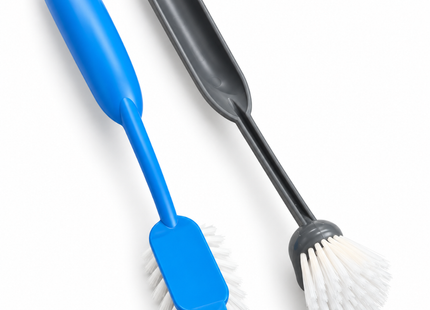Afwasborstels – Set van 16 Stuks – Blauw en Grijs – Vaatborstel met Schraaprand – Ophangbaar