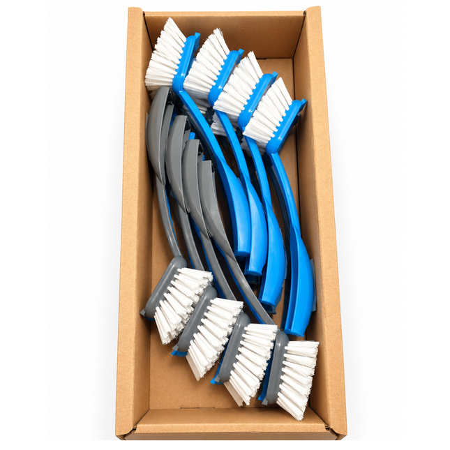 Afwasborstels – Set van 16 Stuks – Blauw en Grijs – Vaatborstel met Schraaprand – Ophangbaar