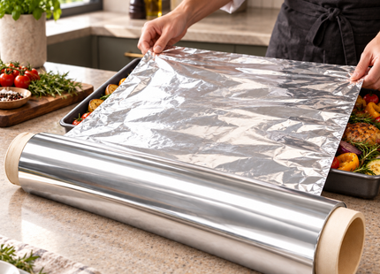 Aluminiumfolie 4 rollen van 44 cm x 100 Meter - 11 Micron - Horeca en Keukenfolie - Totaal 400 Meter