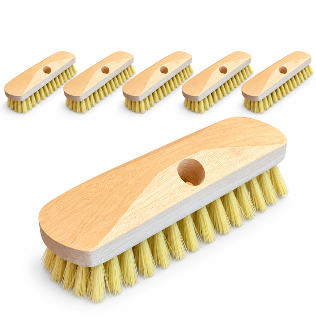 Anker Luiwagens - Doos van 6 stuks - 23 cm - Schrobborste en Vloerborstel - Houten Borstelkop