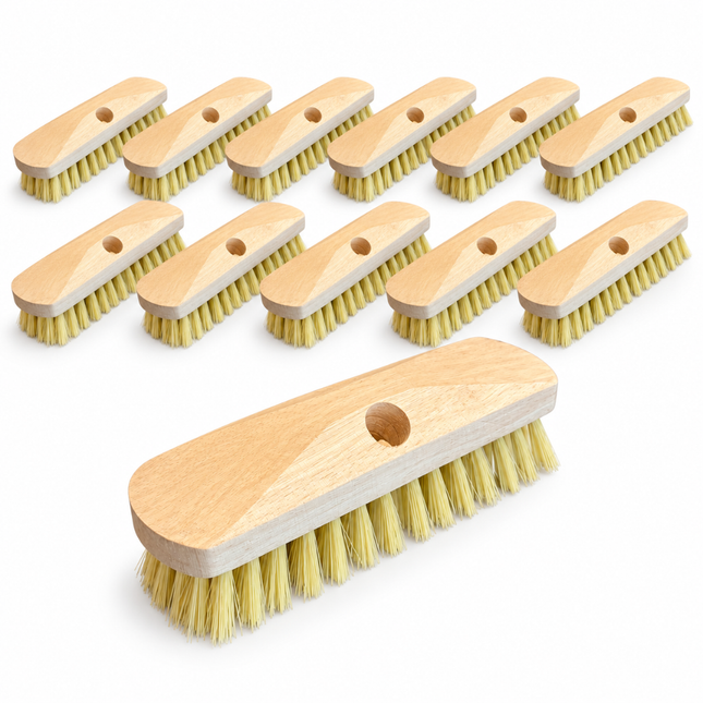 Anker Luiwagens - Doos van 12 stuks - 23 cm - Schrobborste en Vloerborstel - Houten Borstelkop
