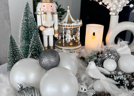 Kerstballen | 6 Stuks | Parelwit