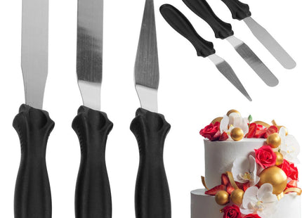 Spatel | Paletmes | 3 stuks | Zwart/Zilver