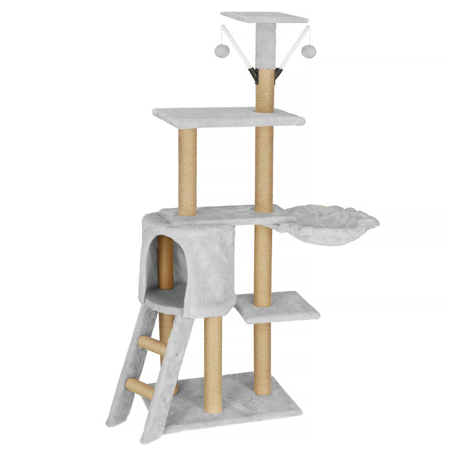 Krabpaal - 8 Etages - Voor Katten - Toren - Meubelbescherming - 49 x 35 x 136 cm - Grijs