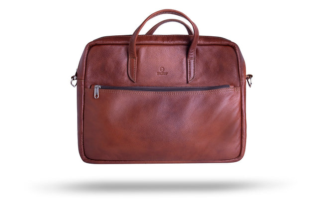 Leren Aktetas - Laptoptas - 15,6 inch - Bruin - 43 x 35 x 4,5 CM