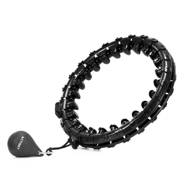 Hoelahoep - Hoepel - Fitness - Verstelbaar - Cardiotraining - Massage - Zwart
