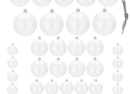 Kerstballen | 37 Stuks | 3/8 cm | Parelwit