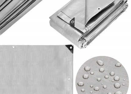 Afdekzeil | Dekzeil | Zeildoek | Waterdicht | PVC | 3 x 3 m | 210 g/m2 | Grijs/Bruin