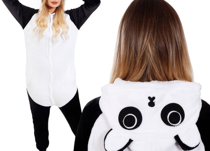 Onesie Volwassenen | Panda | Maat M | Zwart/Wit