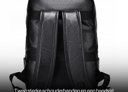 (BALT-PLC-002-02) Baltan Leren Rugzak - Backpack - Zwart - 40 X 28 X 14 CM