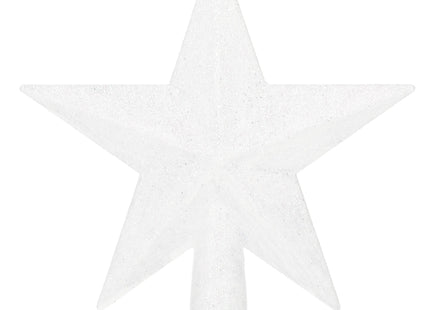 Kerstboom Piek | Glitter | Ster | 15 cm | Wit