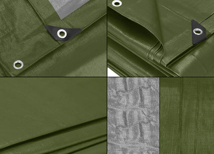 Afdekzeil | Dekzeil | Zeildoek | Waterdicht | PVC | 4 x 7 m | 120 g/m2 | Groen