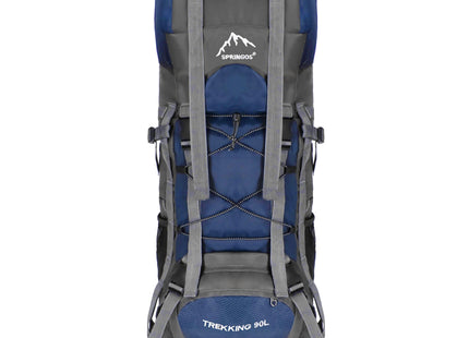 Backpack - Rugzak - Multifunctioneel - Kamperen - Reizen - Regenhoes - 90 Liter - Grijs/Blauw